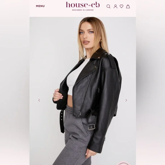 House of CB ‘Lumia’ Black Leather Jacket size Medium - Picture 5 of 17